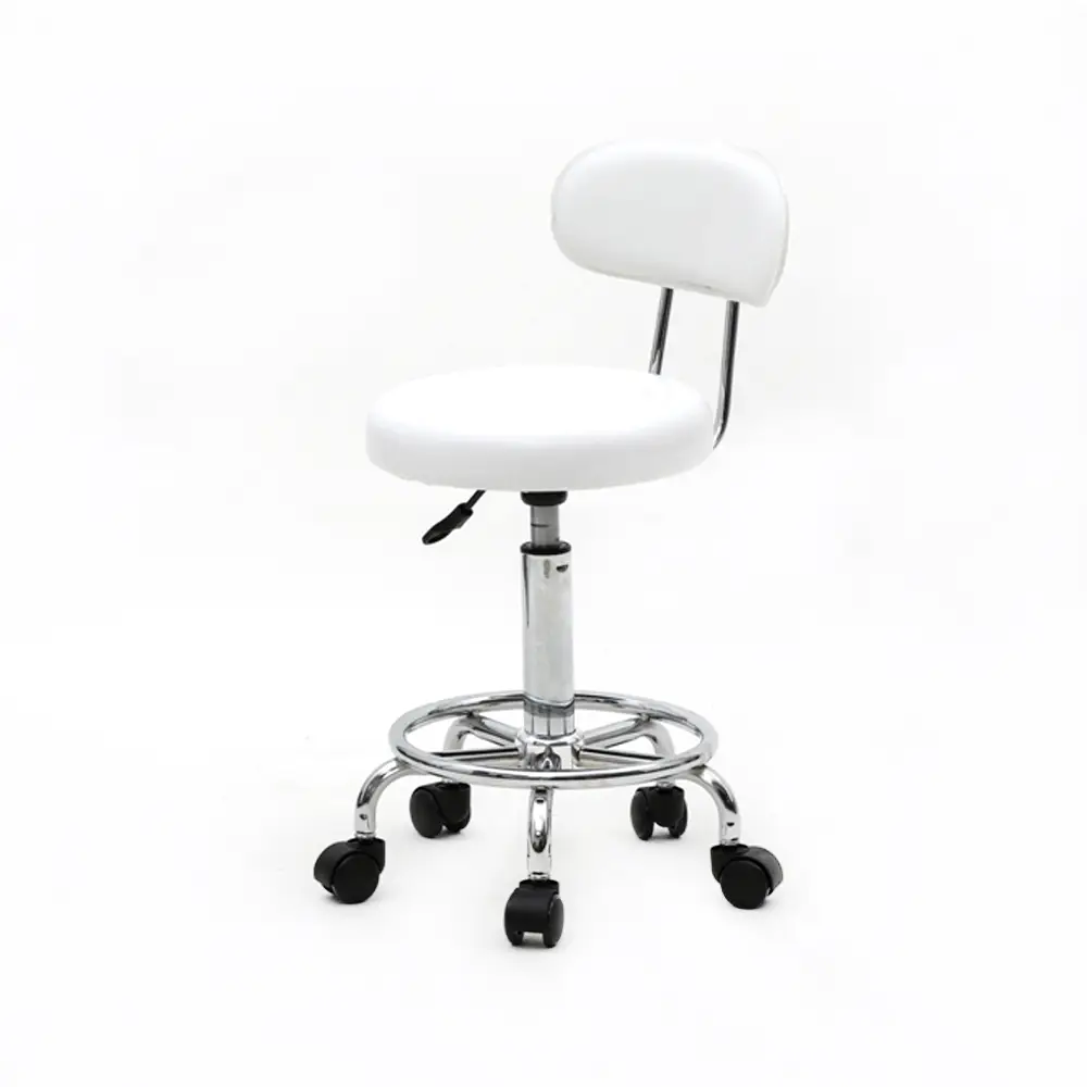 Round Shape Adjustable Salon Stool Chair with Back and Line