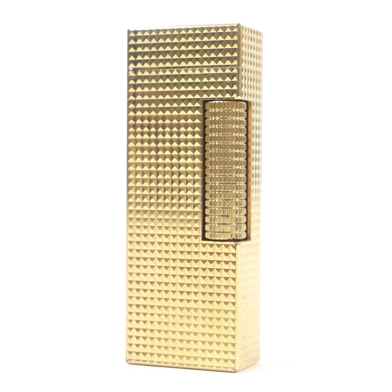 Pre-owned Dunhill Stainless Small Leather Goods Diamond Pattern Square Roller Lighter
