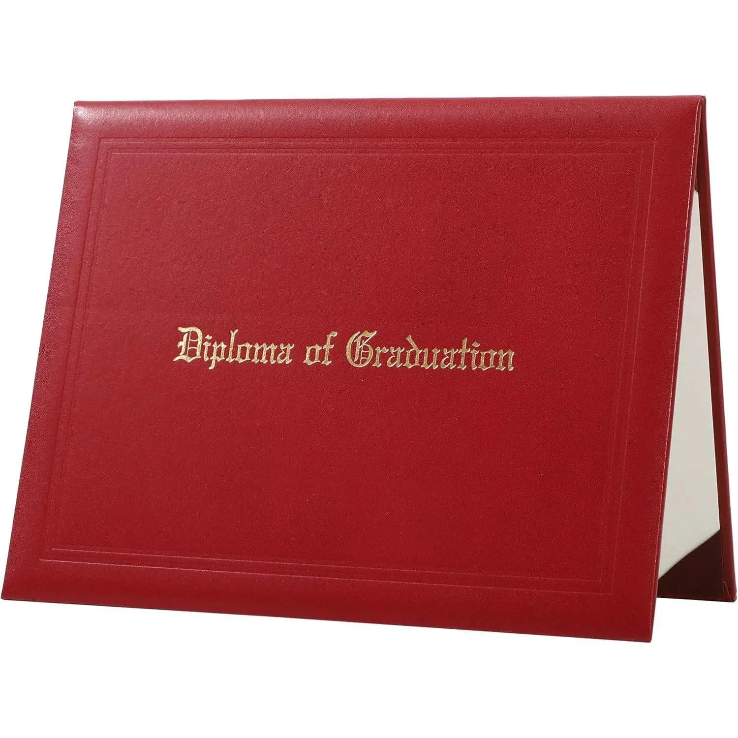 Diploma Cover Diploma Holder Hot Stamping Frame Graduation Padded Certificate Holders Imprinted Certificate Covers Smooth Leather for High School 8.5''x 11'' (Maroon)