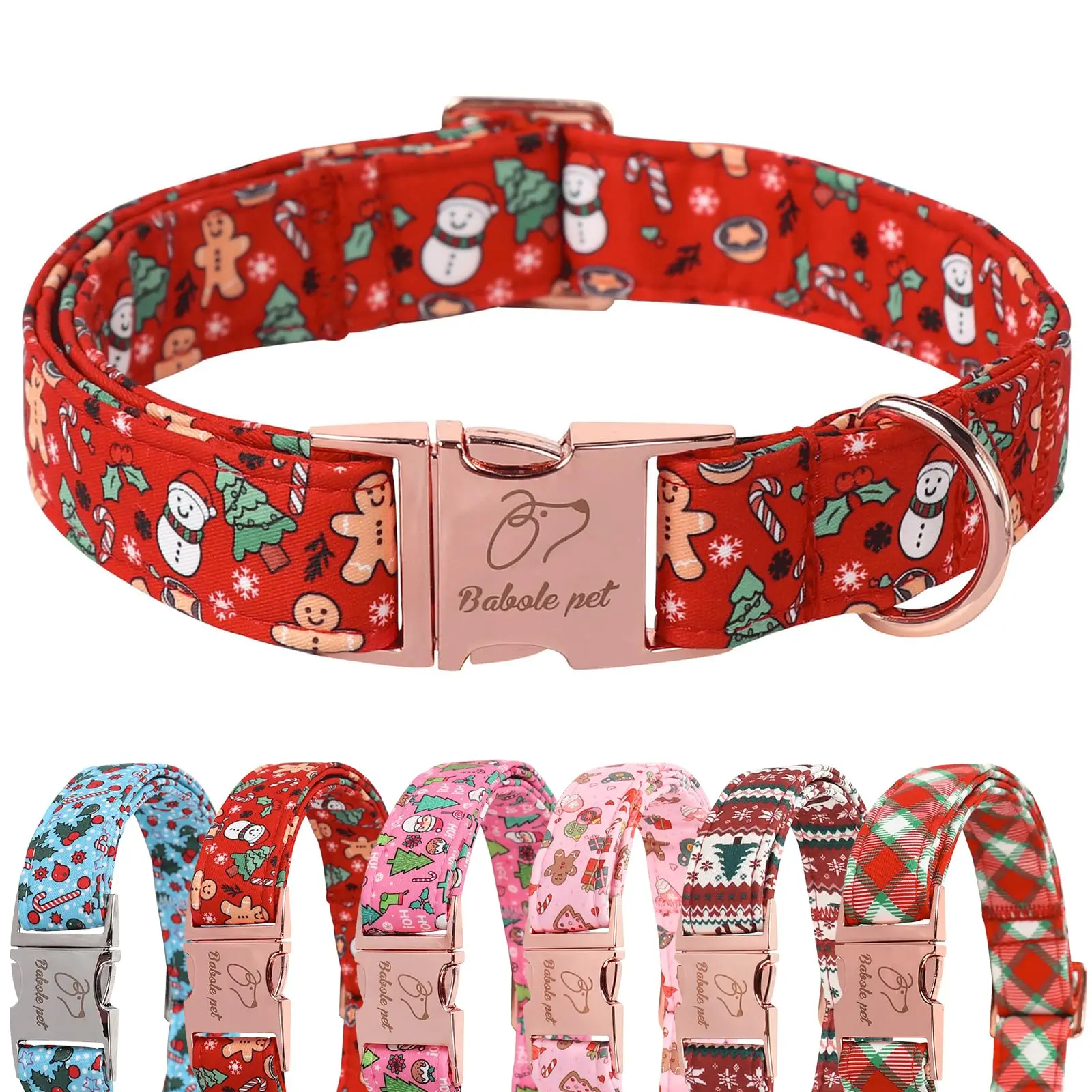 Festive Red Christmas Dog Collar with Adjustable Winter Design & Metal Buckle ,Dog Accessory for Small Medium Large Puppies & Dogs tiktokshopbacktoschool