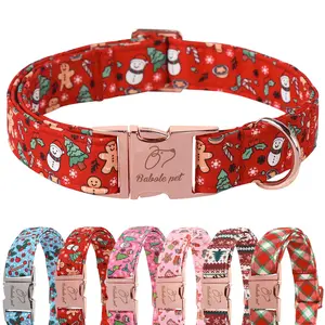 Festive Red Christmas Dog Collar with Adjustable Winter Design & Metal Buckle ,Dog Accessory for Small Medium Large Puppies & Dogs summerwins