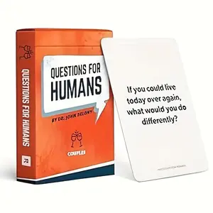 "questions for Humans" Couples Deck, Thought-Provoking Conversation Starters, Durable Cardstock, Fun Design for Game Nights, Date Nights