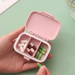 1PC Mini medicine box with three meals a day, portable pill storage box, sealed and moisture-proof three compartment medicine box, Medical Organizer, Supplement Organizer, Portable Vitamin Organizer