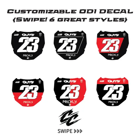 Customizable ODI Number Plate Decal
