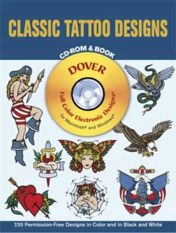 Used Classic Tattoo Design Ideas Book - Eric Gottesman, English Text, 0.6 lbs, Paperback with CDROM