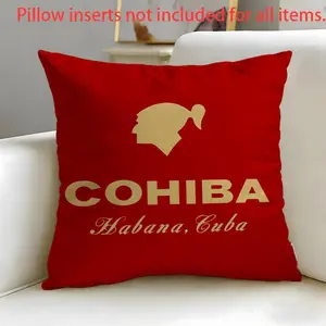 cigar brand Cohiba Cushion Cover INS Style Decor Pillow Exquisite Print Short Plush Living Room Bedroom Sofa Decor Elevate Home Texture Soft Comfortable Skin-Friendly Washable No Pilling Durable