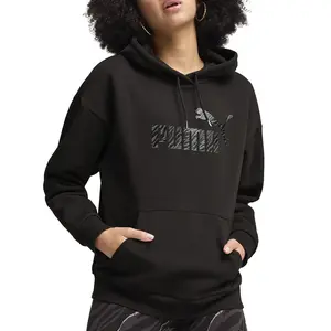 PUMA Womens Essentials Animal Hoodie Casual Outerwear Casual - Black