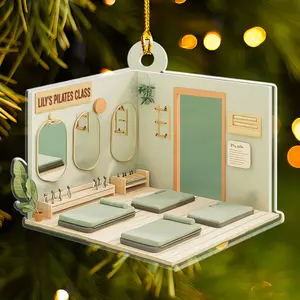 Petthouse | Personalized Pilates Classroom 2d Acrylic Christmas Ornament, Gift For Pilates Lovers, Xmas Decor