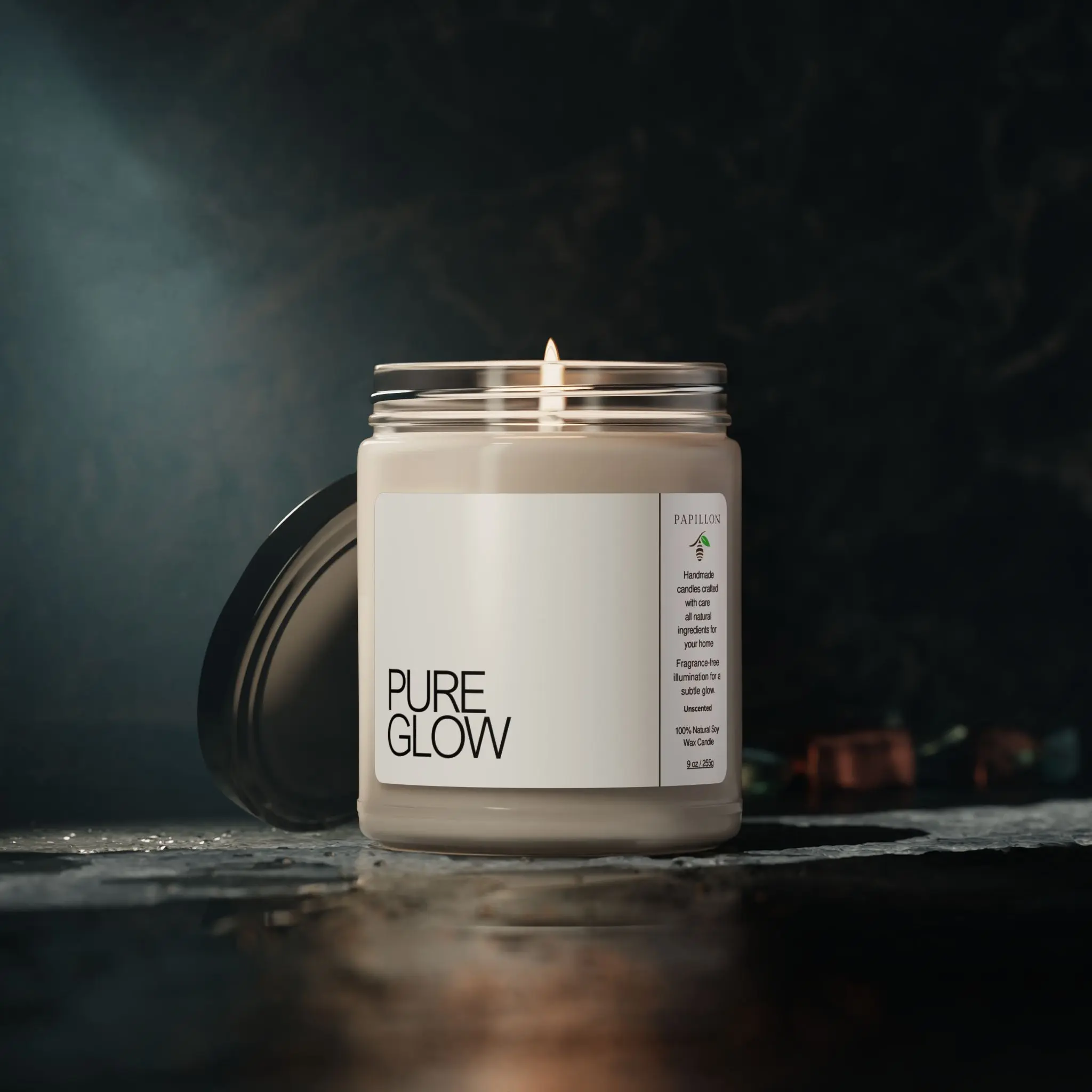 Pure Glow Candle - Fragrance-Free Illumination for a Subtle Ambiance