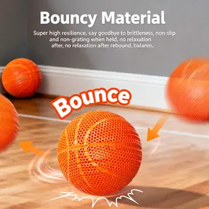 Airless 3D Printed Basketball Size 7 (24cm), High Resilience PLA-HR Bouncy Ball for Indoor Outdoor Play