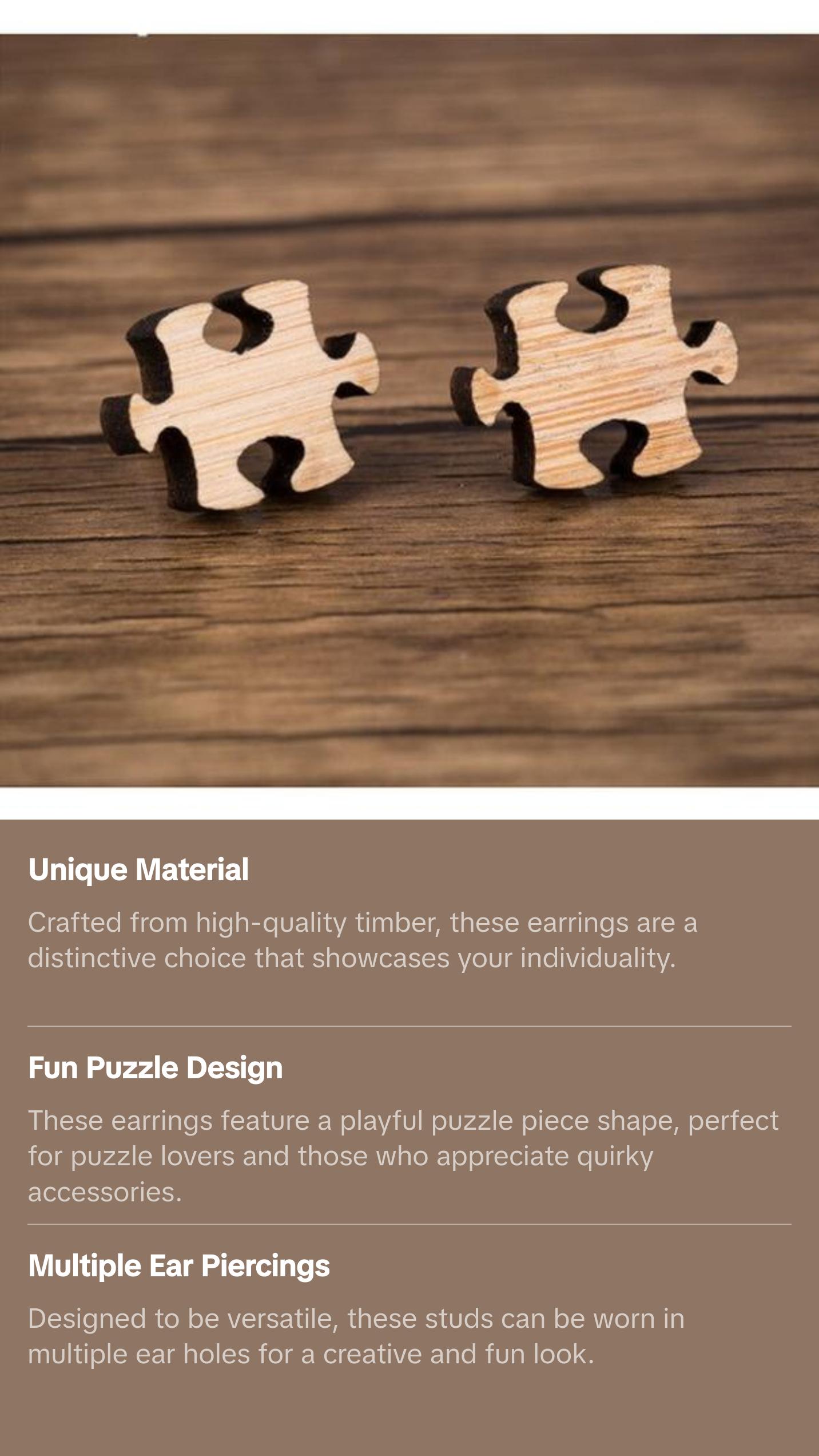 Puzzle Piece Earring Studs