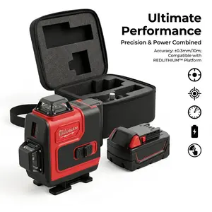 Milwaukee 16 Line Laser Level With Battery Charger for Interior Installation Cross Line Measuring Tool Accurate Output