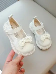 Toddler Girl's Solid Color Bowknot Design Flat Shoes, Solid Color Flats, Cute Fashionable Non-slip Soft Sole Princess Shoes for Daily Wear, Toddler Girls Shoes for Outdoor