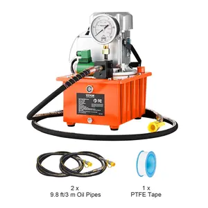 VEVOR Electric Hydraulic Pump,  10000 PSI 750W 110V 488 in³/8L Capacity, Single Acting Solenoid Valve, Electric Driven Hydraulic Pump Power Pack Unit with Pedal Switch for Punching/Bending/Jack Machine