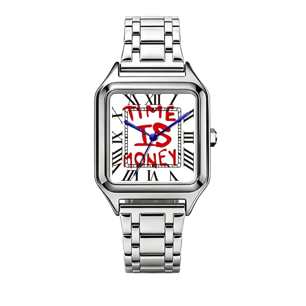 Time is Money - Minimal Square Steel Watch – Waterproof Luxury Timepieces
