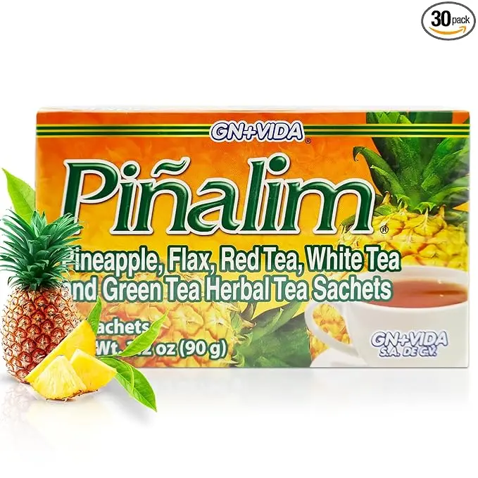 GN + VIDA Pinalim Tea, Pineapple Based Tea Containing Red Tea, Green Tea, White Tea and Senna Leaf , 30 Tea Bags