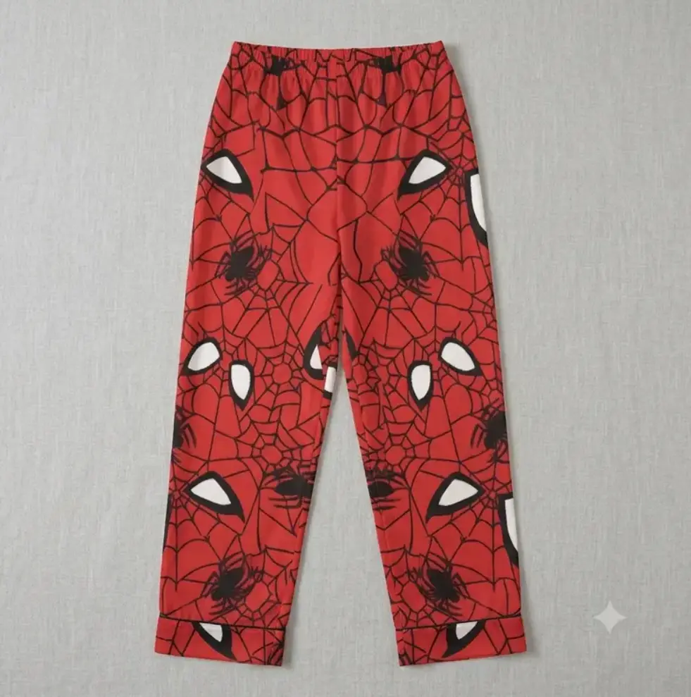 Red Spider Web Pajama Pants for Men & Women, Cozy Soft Lounge Sleep Pants, Comfy Unisex Pajama Bottoms, Halloween Gift