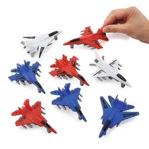 4 1/2" x 4" Patriotic USA Pull-Back Plastic Fighter Jets - 12 Pc.