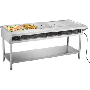 VEVOR 3-Pan Commercial Food Warmer, Electric Steam Table with Independent Temperature Control, 450Wx 3 Stainless Steel Buffet Catering Food Warmer with Undershelf, for Restaurant PartyVEVOR Super Brand Day