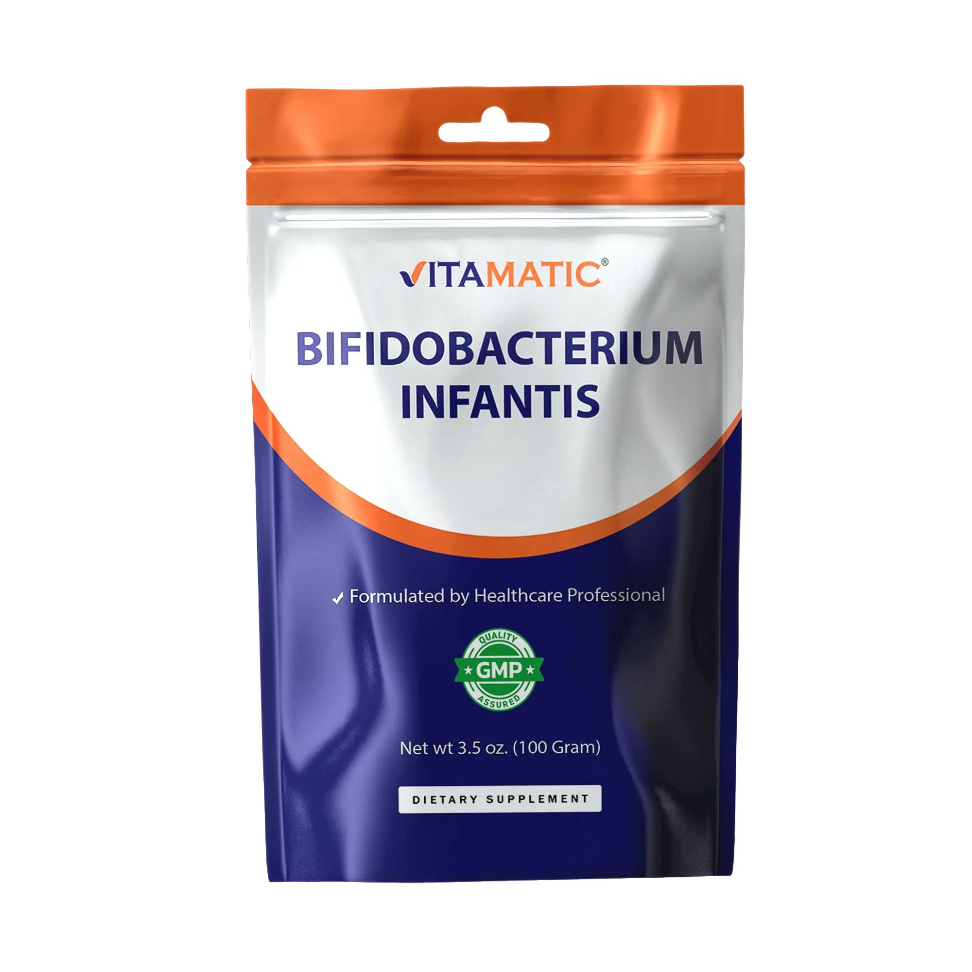 Vitamatic Bifidobacterium Infantis Digestive Probiotic Powder Supplement - Sugar-Free, Lactose-Free, Gut Friendly Solutions, Digestion Aid, Kids Gut Support, Metabolism Boost, 100g(3.5 oz), 100 Servings, Daily Nutrition Support