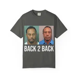Back 2 Back mugshot photo T-shirt | Graphic Tee, Funny golf parody tee, meme shirt, dark humor golf shirt, Novelty Statement