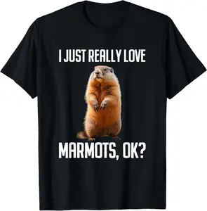 100% Cotton Funny Marmots Rodent Design Shirt Cute Animal Men Women T-Shirt