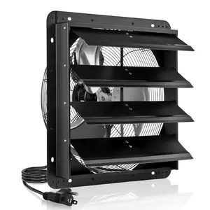 VEVOR 18 inch Shutter Exhaust Fan, Wall Mounted Attic Vent Fan with Variable Speed Controller, 2200 CFM, AC Motor, Heavy-duty Steel, Low Noise for Shed, Garage, Greenhouse Ventilation Cooling, Black