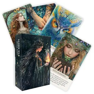 50Pcs Sacred Wild Spell Cards with Keywords, Intuitive Nature Witchcraft Tarot Deck for Daily Manifestation & Self-Care,Spiritual Aesthetic Room Decor,Perfect Witchy Gift for Women