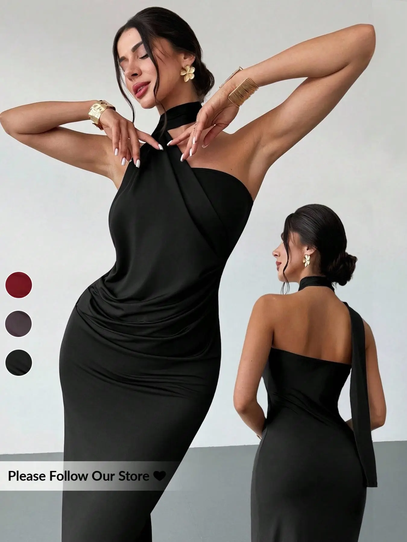 cross halter neckline low back mini dress - TikTok Shop cross halter neckline low back mini dress - TikTok Shop