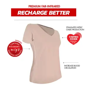 Invel® Therapeutic Recharge Women's Sleepwear Shirt with Bioceramic MIG3® Far-Infrared Technology