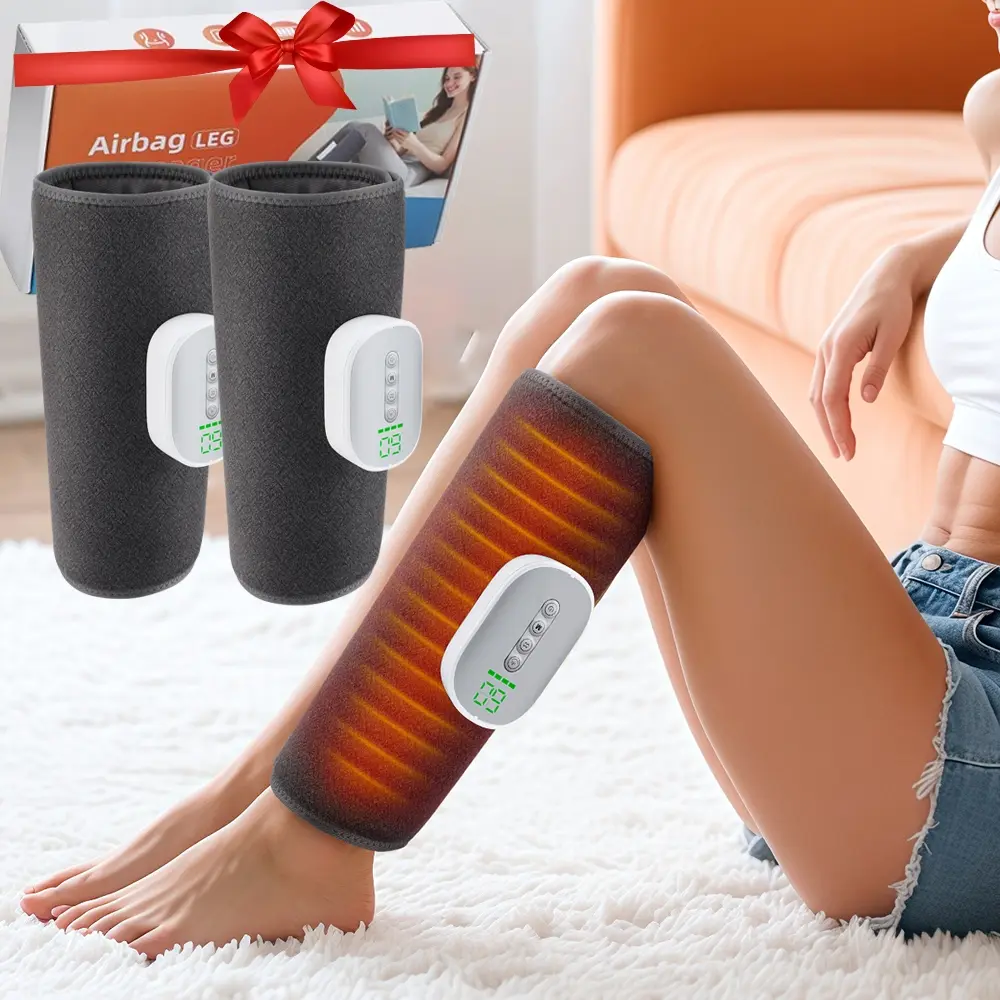 Leg Massager with Heat and Compression,Calf Massager for Circulation 4 Modes & 8 Intensity Levels, Legs Relaxes Muscles Compress Leg Machine, USB Rechargeable Massagers, Chrismas Gift