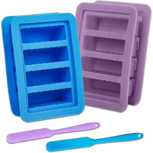 2 count Butter  Mold with Lid, Non-Stick Butter Mold Tray with Measurements, Butter stick molds with butter paddles for Making Butter for  Making and Homemade Cakes Baking (Blue&)