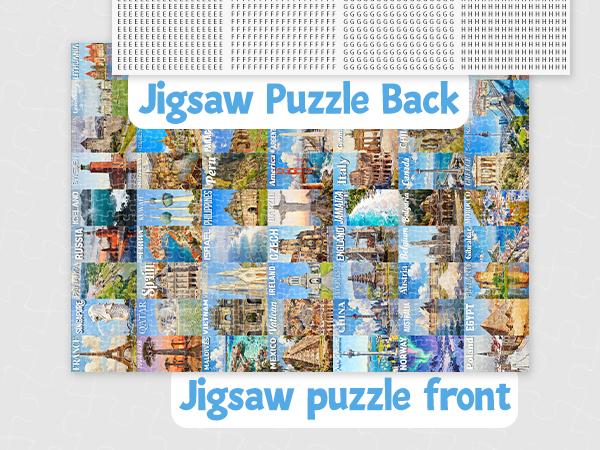 Travel Puzzle Jigsaw Puzzles for Adults 1000 Pieces, 63 World Wonders Travel City Jigsaw Puzzle Colorful Wall Art Decor