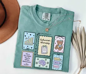 Behavior Therapy Comfort Colors Shirt • BCBA Stamp Work Tshirt • ABA Tees • RBT Gifts • Behavior Analyst Coquette Gift • Behavior Tech Bear
