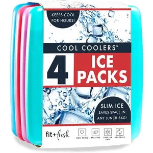 Cool Coolers, Reusable & Long-Lasting Slim Ice Packs, Cold Packs for Lunch Boxes, Ice Packs for Lunch Bags Blue 12 Pk