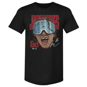 NHLPA Jack Hughes | New Jersey Goggles | Premium Tri-Blend Graphic T-shirt