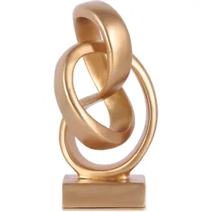 Gold Knot Decor for Coffee Table Book,Abstract Art Mid Century Modern Decor for Bookshelf Entryway TV Stand,Minimalist Knot Sculpture for Home Living Room,Centerpiece Table Decorations