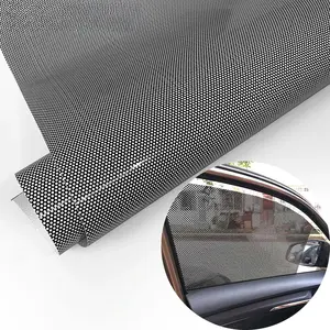 1Roll One-way Perforated Privacy Car Film, Self-adhesive, Waterproof and Sun-proof, Suitable for Car Windows, Window Glass Heat Insulation Film, and Headlight Film, Sun Shade Film (black and White)