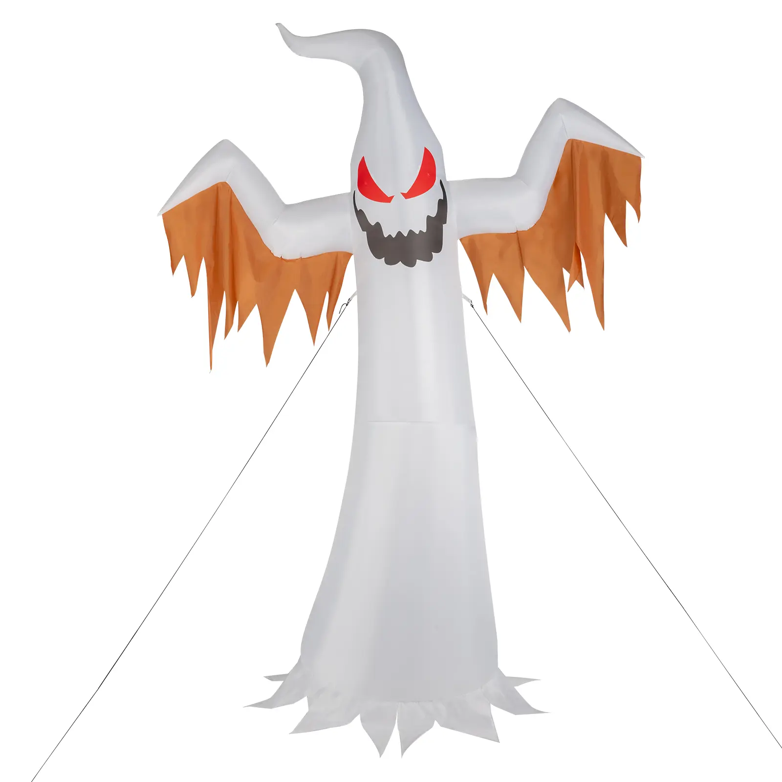 Karl 12FT Halloween Inflatable Yard Decor, Giant Red Ghost, Outdoor Blow Up with Built-in LED Light for Lawn, Garden, Party