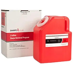 212 MAIN 1-Piece Leakproof HDPE Plastic Sharps Storage Box, SC1G424A1G 1-Gal Sharps Retrieval Program Container for Baby & Maternity Use, One-Piece