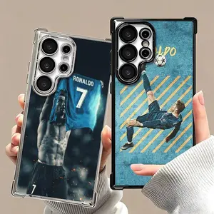 Football Star C-CR7 Soft Phone Case For Samsung Galaxy S26 Ultra S25 Edge S24 FE S23 Plus S22 For iphone 17 16 15 14 13 12 11 17Air Plus Pro Promax Plating Anti-F