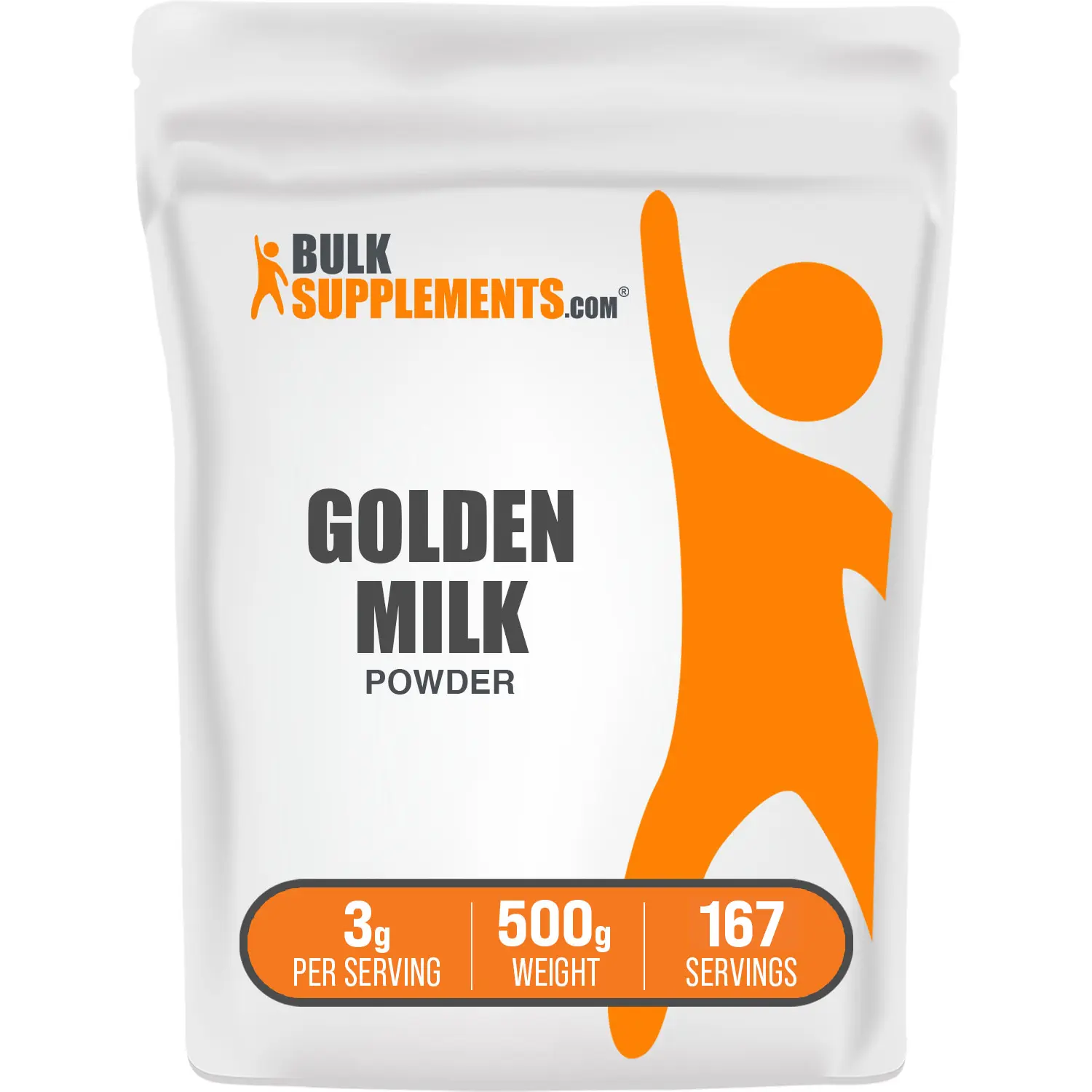 BulkSupplements Traditional Golden Milk Powder - 500g Container, 3g Per Serving Wellness Supplement, Sugar Free, Gluten Free, 1 tsp with Water or Milk, Comforting Taste, Ginger, Cinnamon