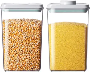 Storage Containers with Lids,2.9Qt 2 count Airtight Pop  Storage Containers,  Stackable Kitchen Pantry Organizers and Storage, One Button Opening Flour and Sugar Container Sets
