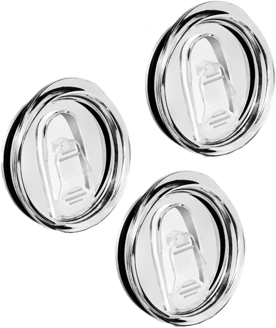 20oz Transparent Plastic Straw Spout Lids, Spill-Proof Beverage Replacement Covers for 2.76in Mouth Cups, Compatible with YETI Rambler & More Tumblers (3 Pack)