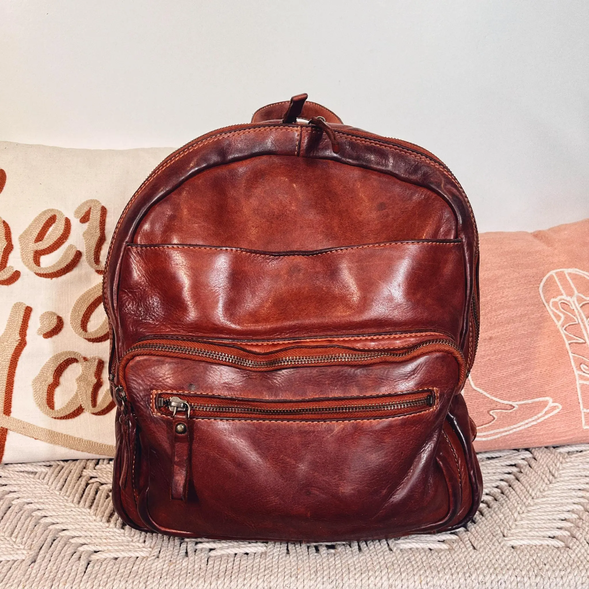 Ali Raquel Italian Leather Backpack