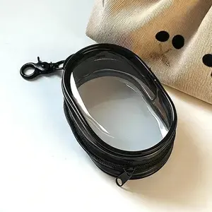 Clear Mini Storage Pouch Keychain – Charging Cable & Earphone Organizer, Clip-On Bag Charm for Travel