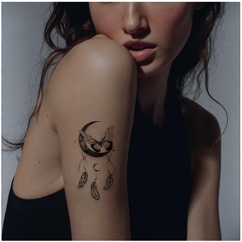 36 Sheets Long Lasting Flower Temporary Fake Tattoos For Women Arm Neck, Dream Catcher, Jellyfish Moon Rose For Adults Girl, 3D Temp Snake Tatoo Stickers Serpent Peony Floral Kids