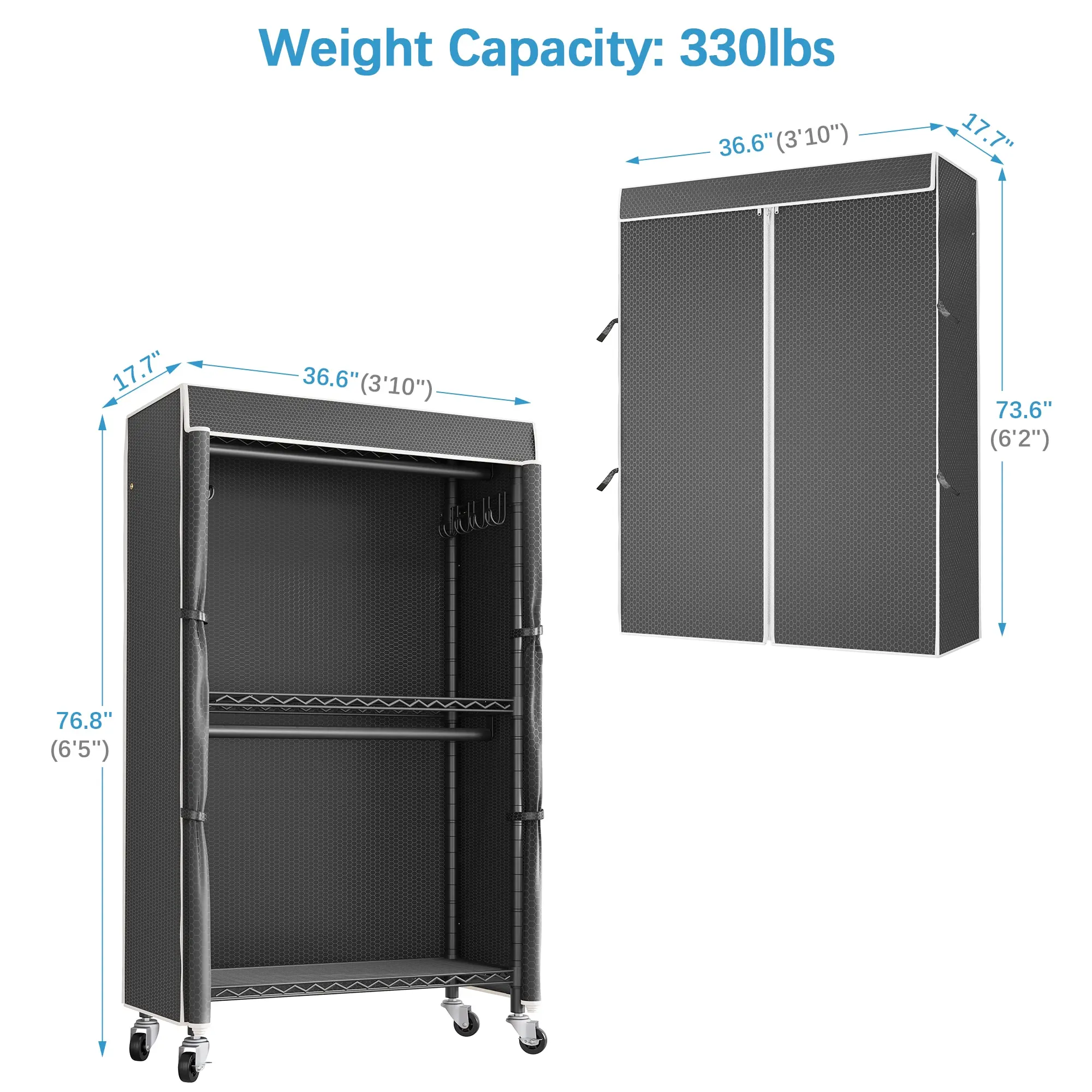 Black Rack with Black Cover-R2C