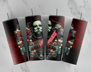 Michael Myers Horror 20oz Sublimation Tumbler w/ lid and straw Drinkware Stainless Steel