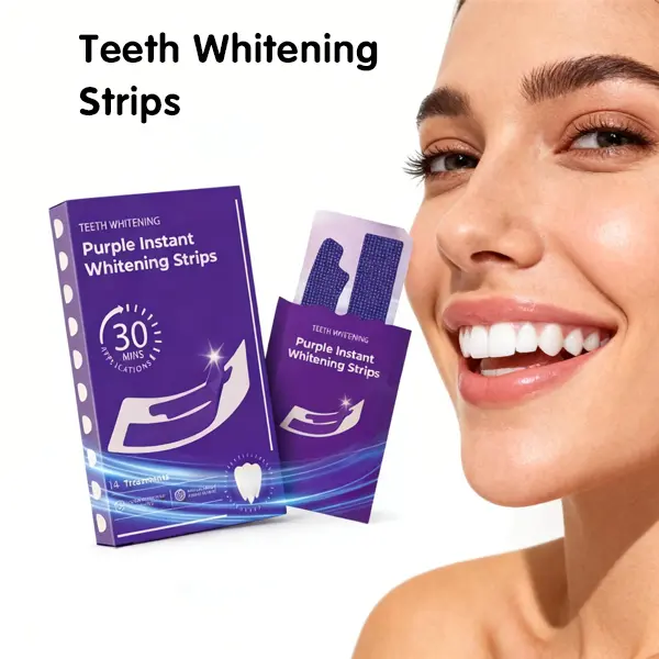 Teeth Whitening Strips,Surface Stain Reduction and Natural Shine Gentle Purple Teeth Whitening Strips,Safe for Enamel ,Non Sensitive Teeth Whitening,Peroxide-Free
